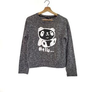Oboe | Panda Graphic Marled Knit Top